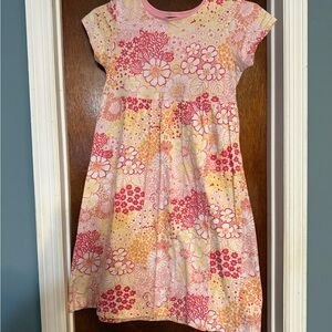Land’s End Girls' Floral Pink and Yellow Cotton Dress
